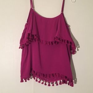 Pink tassel tank top
